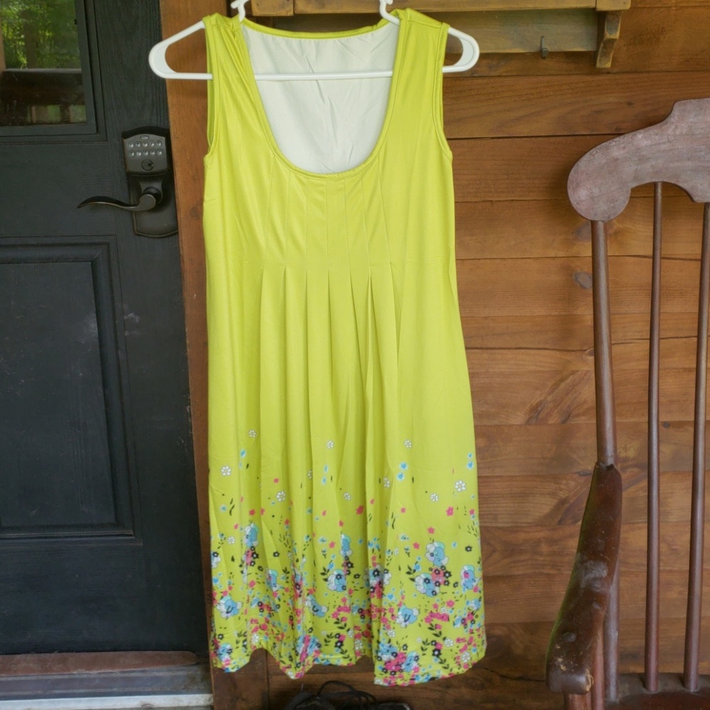 Lime green floral sundress